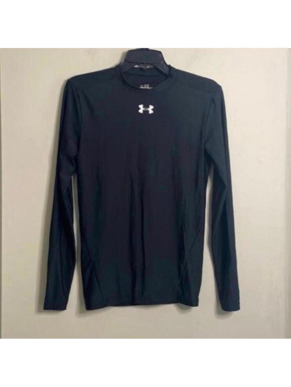 Under Armour Black Long Sleeve All Seasons Workout Compression Top Slim gym